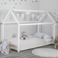 HomeBargains  My Little Home: Kids House Single Bed Frame - White