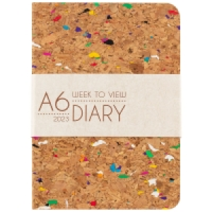 A6 Week to View Trend Diary 2023 - Cork Multicolour