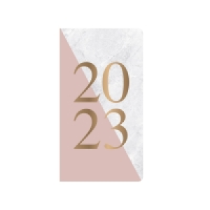 Slim Fashion Diary 2023 - Rose Gold & White