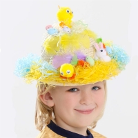HomeBargains  Hoppy Easter: Bonnet Craft Set - White