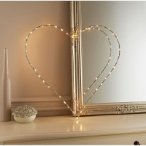 Light Up Glitz Wire Heart Sign