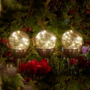 Solar Iridescent Ball Garden Stake Light £2.00