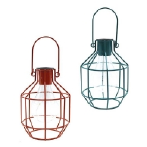 House Beautiful Firefly Solar Powered Caged Lantern