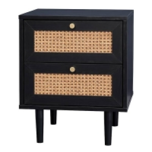 Kubu Rattan 2 Drawer Side Table - Black £95.00