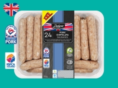 Deluxe 24 British Pork Chipolata Sausages £4.49