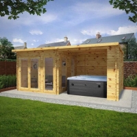 RobertDyas  Mercia 6m x 3m 28mm Wall Studio Pent With Outdoor Area