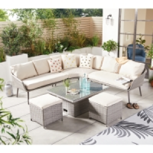 Rattan Corner Sofa Dining Set