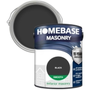 Homebase  Homebase Smooth Masonry Paint - Black 5L
