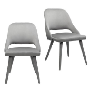 Oliver Upholstered Dining Chairs - Set of 2 - Grey