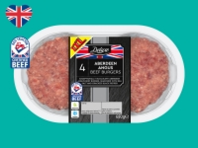 Deluxe 4 British Aberdeen Angus Beef Burgers £5.49