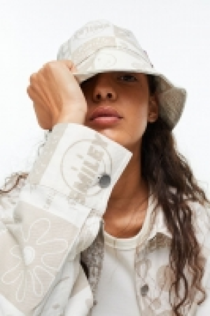 Patterned cotton twill bucket hat £6.00