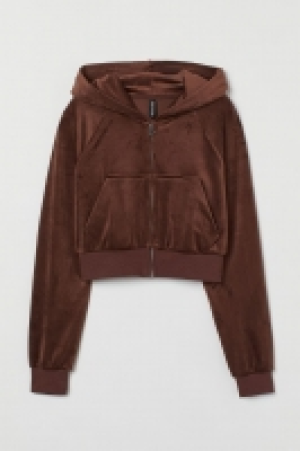 Cropped velour hoodie £9.00