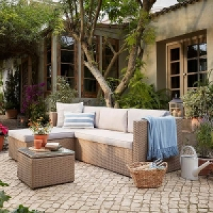 Alexandria Rattan Effect Garden Corner Sofa Set £288.00