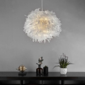 Hattie Feather Non-elec Light Shade - White £25.00