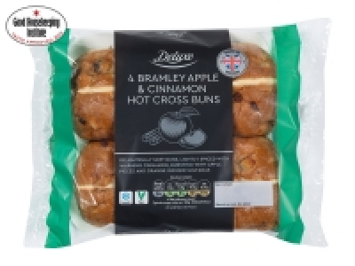 Lidl  Deluxe Apple < Cinnamon Hot Cross Buns