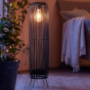 Homebase Edit Tall Black Rattan Solar Lantern £25.00