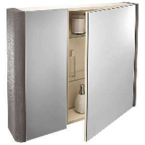 Bathstore Linen 800mm Mirror Wall Cabinet - Grey £238.00