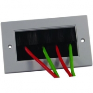 Wickes Twin Brush 2 Gang Face Plate - White
