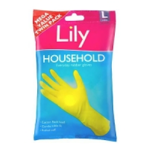 Lily Household Gloves Lge 2pk £1.50