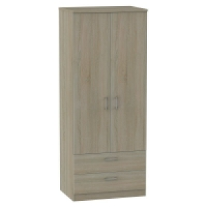 Elmsett Tall Wardrobe Brown 2 Doors 2 Drawers £249.00