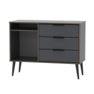 Drayton TV Unit Natural & Black 2 Shelves 3 Drawers £289.00