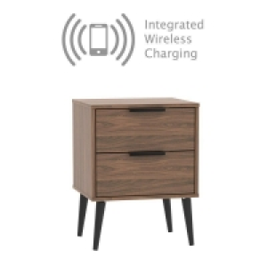 Drayton Wireless Charger Side Table Brown 2 Drawers £189.00