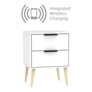 Drayton Wireless Charger Side Table White 2 Drawers £189.00
