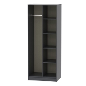 Drayton Tall Wardrobe Black 5 Shelves £259.00