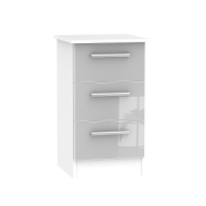 Buxton Slim Bedside Table White & Grey 3 Drawers £129.00