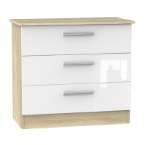 Buxton Chest of Drawers Natural & White 3 Drawers £179.00