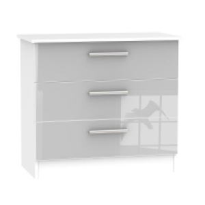 Buxton Chest of Drawers White & Grey 3 Drawers £179.00
