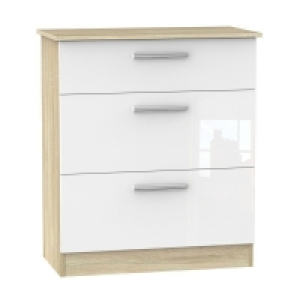 Buxton Chest of Drawers Natural & White 3 Drawers - 88.5cm £189.00