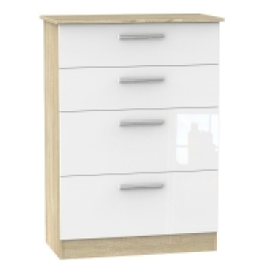 Buxton Tall Chest of Drawers Natural & White 4 Drawers £219.00