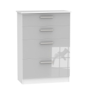 Buxton Tall Chest of Drawers White & Grey 4 Drawers £219.00