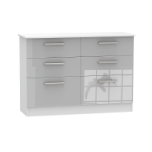Buxton Large Chest of Drawers White & Grey 6 Drawers £289.00
