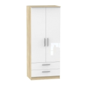Buxton Tall Wardrobe Natural & White 2 Doors 2 Drawers £299.00