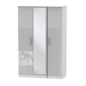 Buxton Tall Wardrobe White & Grey 3 Doors £559.00