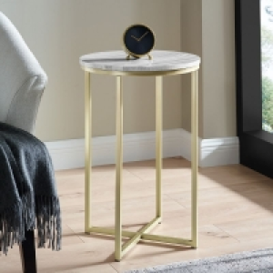Deco Circular Side Table Gold and Grey £24.99