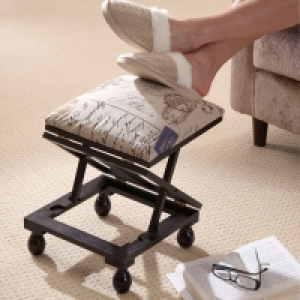 Adjustable Height Foot Rest Stool Mahogany £32.99