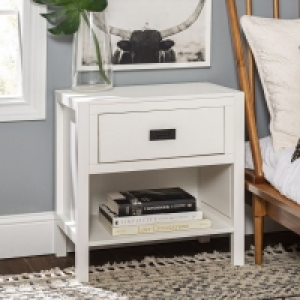 Contemporary Bedside Table White 1 Shelf 1 Drawer £39.99