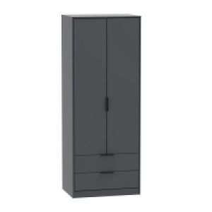 Drayton Tall Wardrobe Black 2 Doors 2 Drawers £339.00