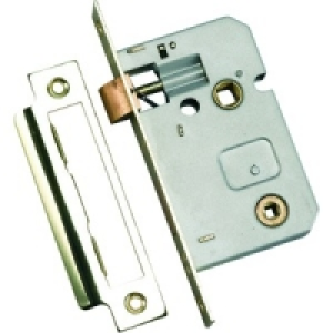 Bathroom Mortice Lock 2.5in Brass Effect