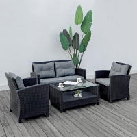 HomeBargains  The Outdoor Living Collection: Oxford Sofa Set - Black