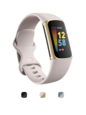 LittleWoods Fitbit Charge 5 - Lunar White/Soft Gold Stainless Steel