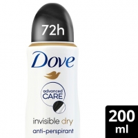 Tesco  Dove Invisible Dry White Freesia Viol Antiperspirant 200Ml