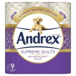 Offer Waitrose Andrex Toilet Tissue Supreme Quilts9 rolls