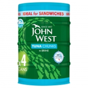 John West Tuna Chunks in Brine 4 x 132g £3.75