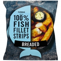 Iceland  Iceland Made with 100% Fish Fillet Strips Breaded 400g