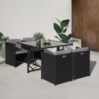 HomeBargains  The Outdoor Living Collection: Vienna Cube Set - Black