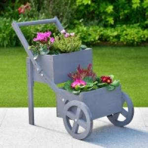 BMStores  Wooden Market Stall Planter - Grey